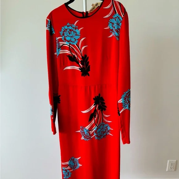 open lace back dress DVF Red Silk Jersey Wrap Dress
